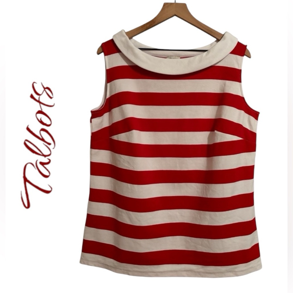 Talbot’s Sleeveless Stripe Bateau Neck Top